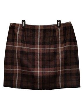 Vintage Venezia Brown Plaid Tartan Mini-Skirt Size 18
